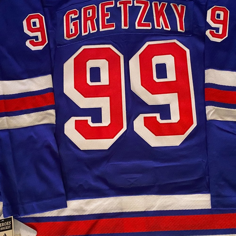 Adidas NEW YORK RANGERS WAYNE GRETZKY Heroes  Men's JERSEY Size 46 or 54  NEW - Picture 4 of 4